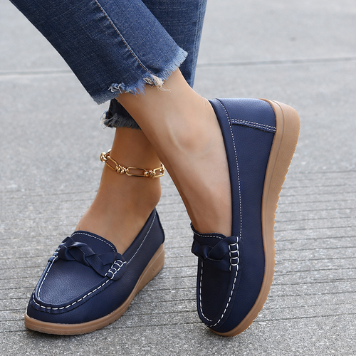 Selorina | Flache Schuhe mit gewebter Struktur