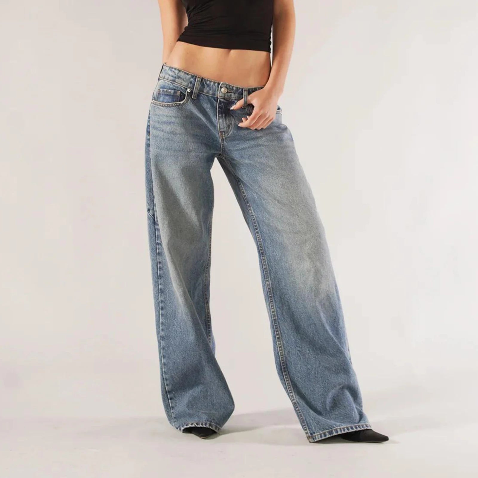 Bella | Weite Jeans mit niedriger Taille