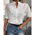 Christina | Elegante bestickte Bluse mit Blumenmuster