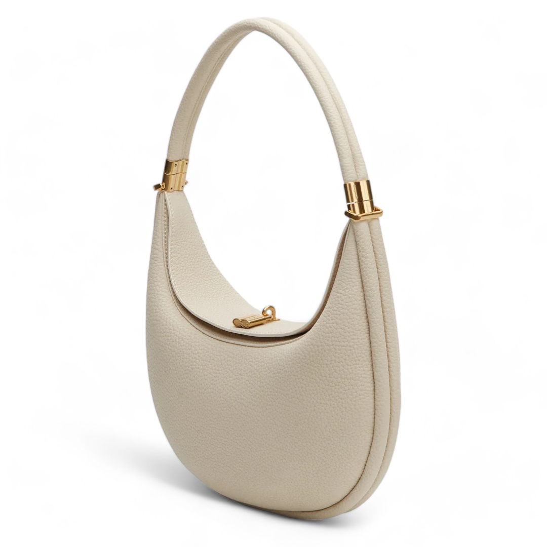 Giuliana | Elegante Halbmondtasche aus echtem schwarzem Leder