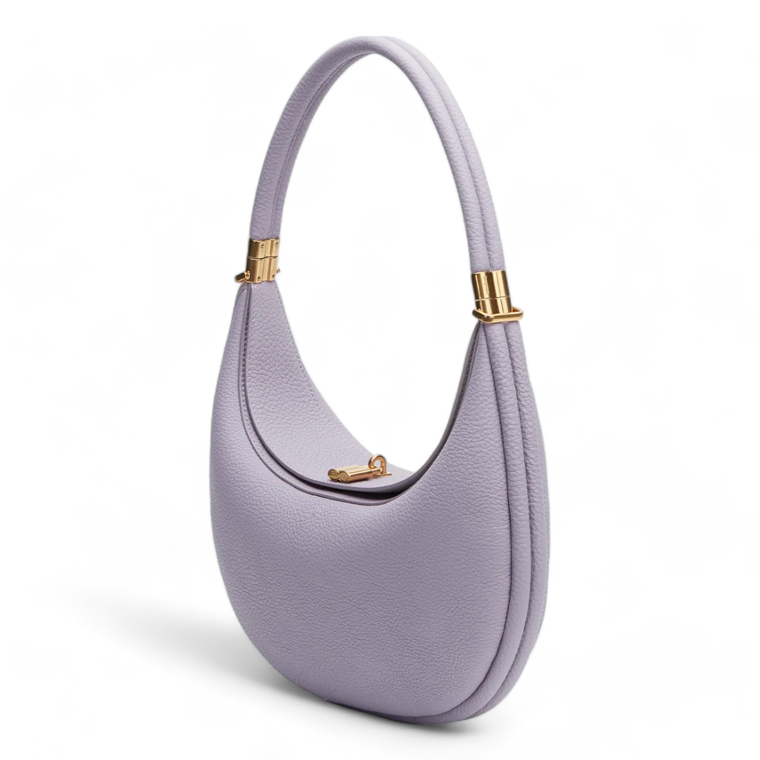 Giuliana | Elegante Halbmondtasche aus echtem schwarzem Leder