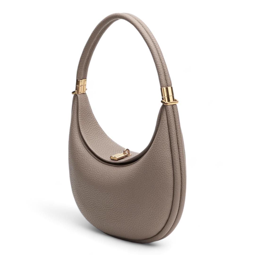 Luna | Borsa a Mezzaluna Elegante in Vera Pelle Nera-4