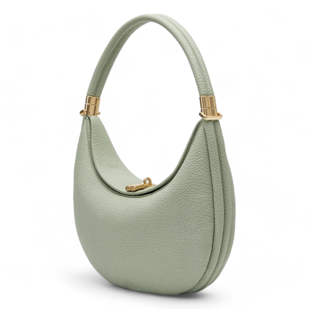 Giuliana | Elegante Halbmondtasche aus echtem schwarzem Leder