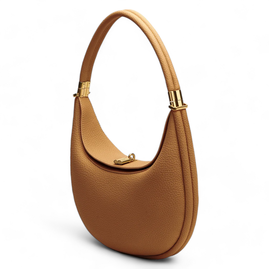 Giuliana | Elegante Halbmondtasche aus echtem schwarzem Leder