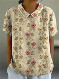 Melanie | Elegante sommerliche Bluse aus Baumwolle mit Blumenmuster