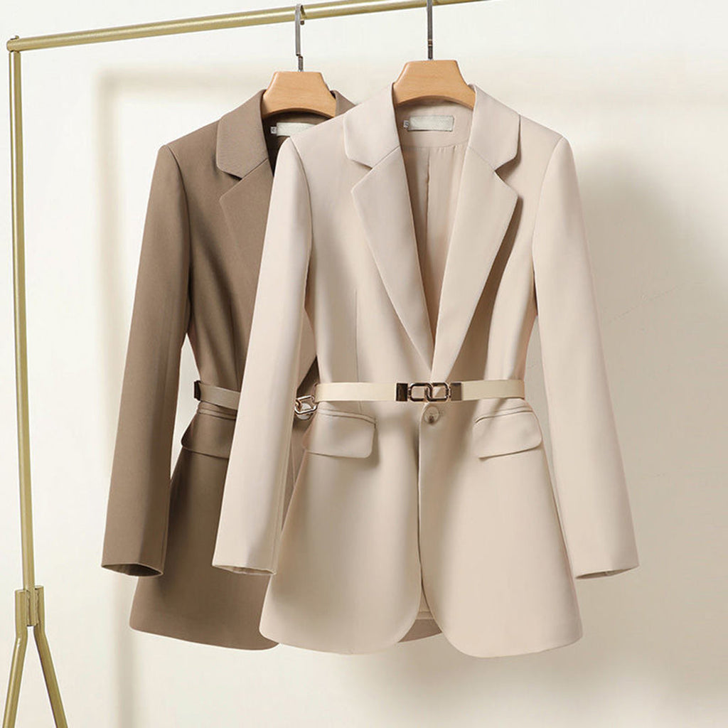 Bella | Eleganter langer Blazer mit Gürtel
