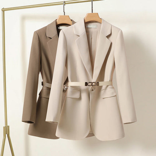 Bella | Eleganter langer Blazer mit Gürtel