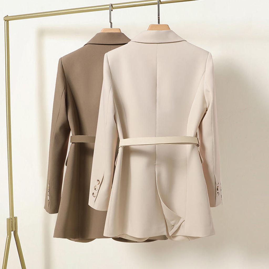 Bella | Eleganter langer Blazer mit Gürtel