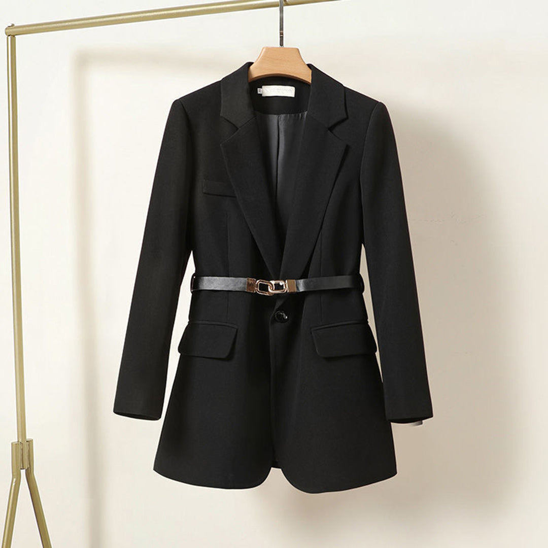 Bella | Eleganter langer Blazer mit Gürtel
