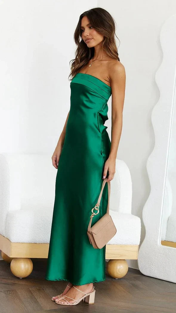 Leonie | Langes Kleid aus Satin