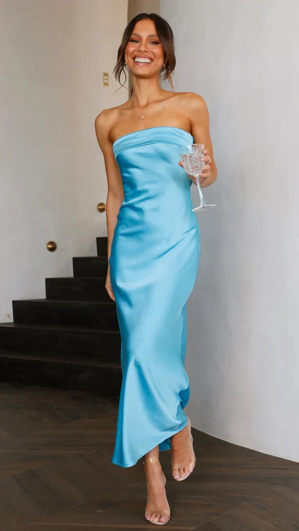 Leonie | Langes Kleid aus Satin