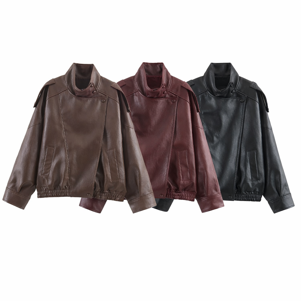 Selorina | Asymmetrische Lederjacke