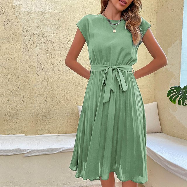 Emma | Plissiertes Kleid in Minzgrün für Zeremonien