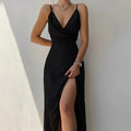 Callie Vestito Lungo Elegante – Scollo a V con Fessura, Abito Lungo Cerimonia-3
