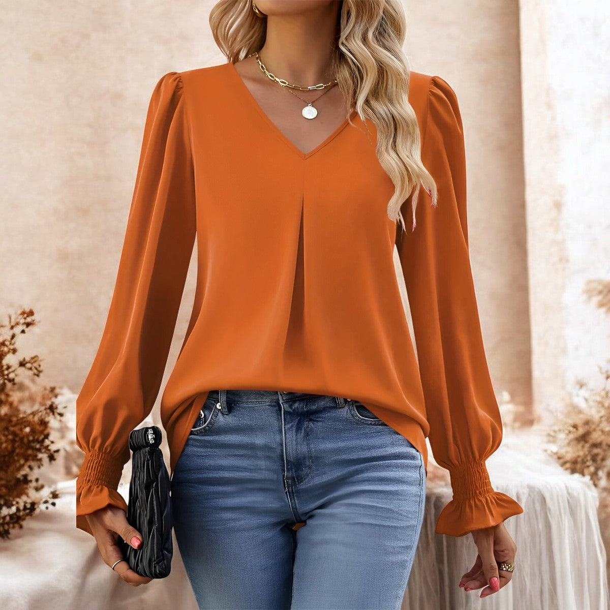 Delina | Elegante herbstliche Bluse